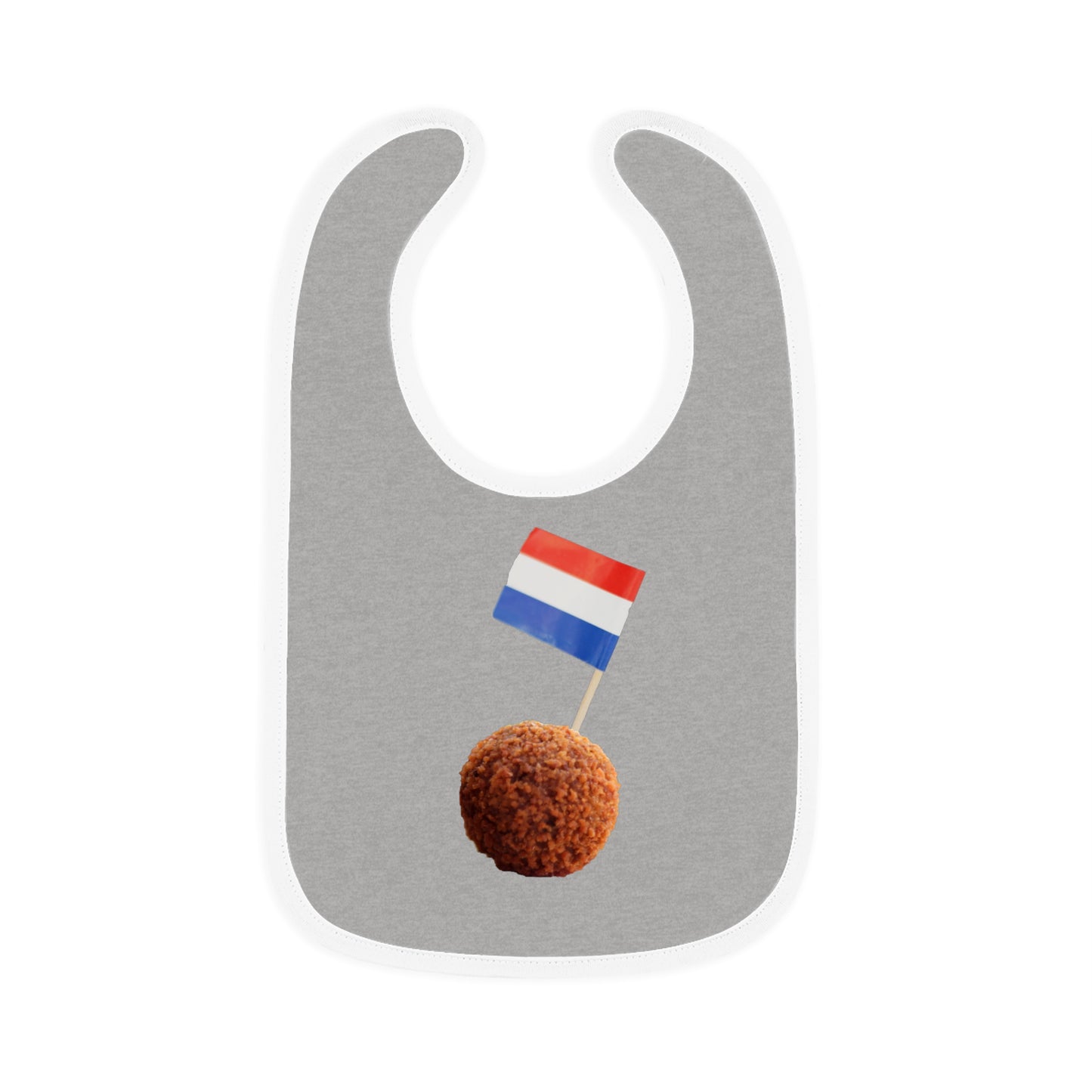 Slabbetje grijs met Nederlandse vlag in bitterbal