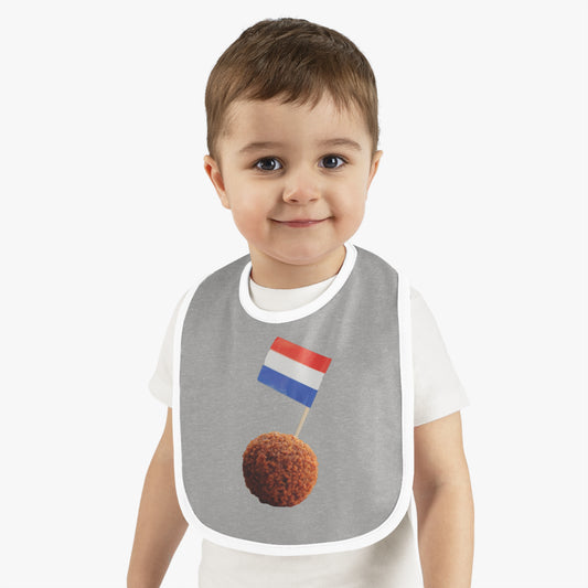 Slabbetje grijs met Nederlandse vlag in bitterbal_2