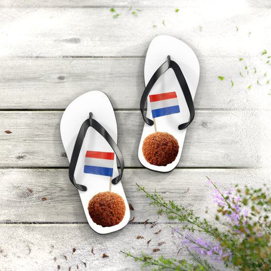 1 paar heren slippers met Nederlandse vlag in bitterbal