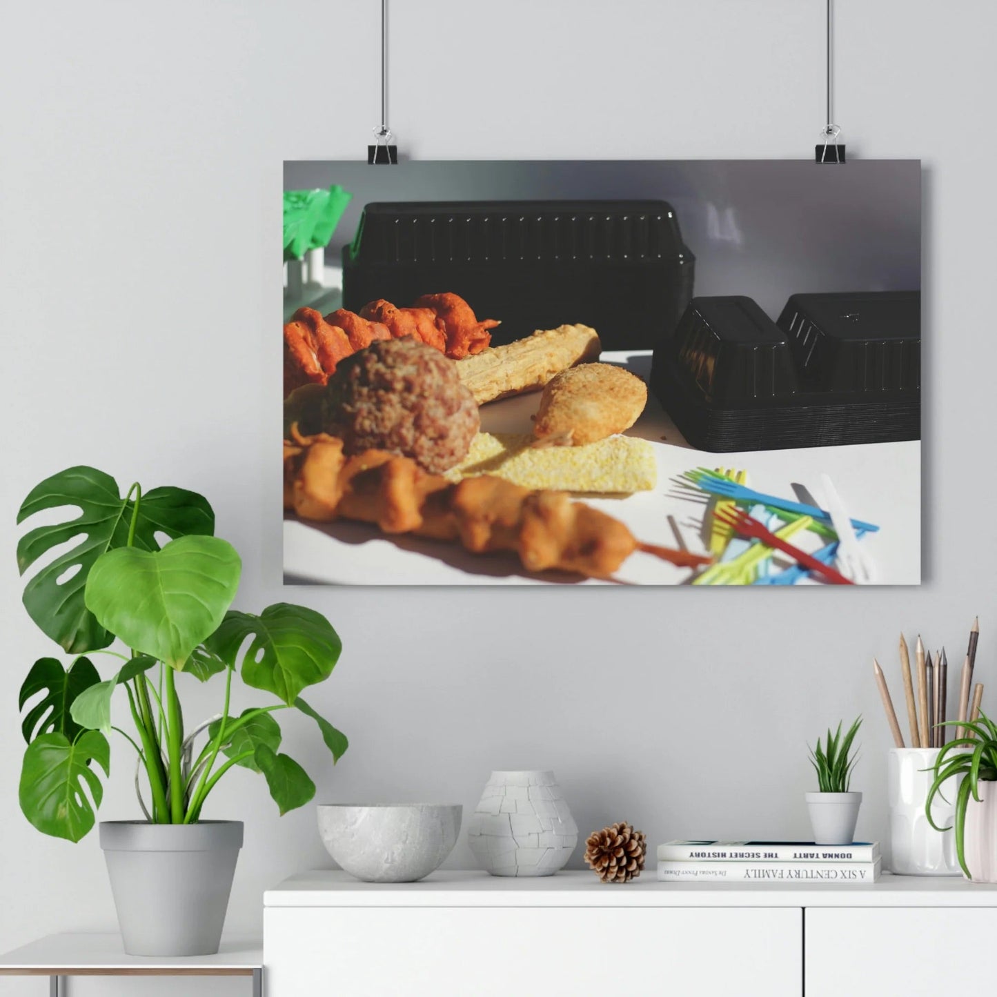 Poster met Nederlandse Frituursnacks en frietbakjes